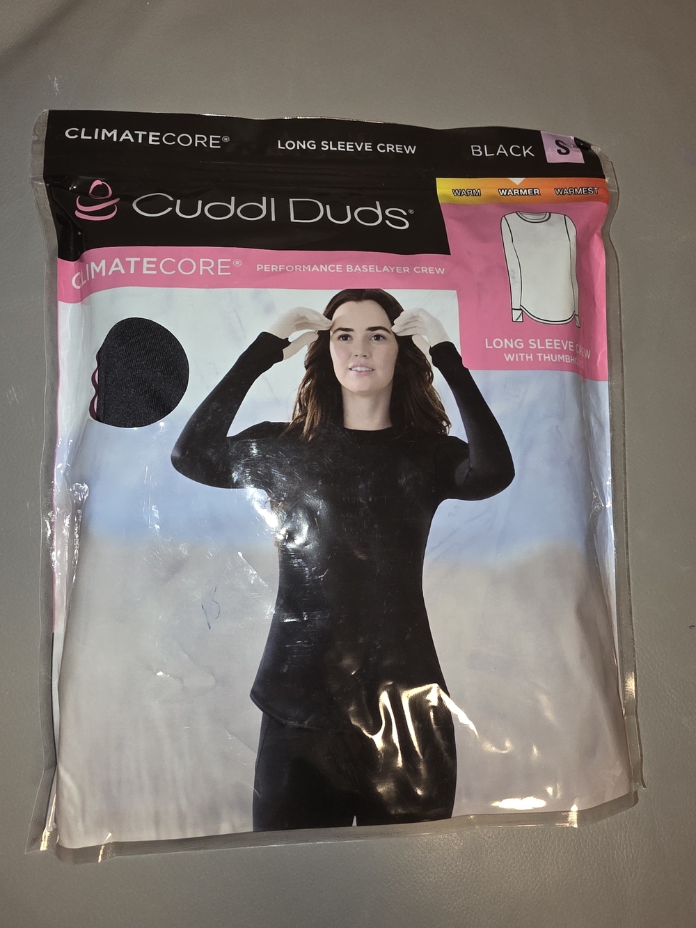 Cuddl Duds Climatecore Long Sleeve Crew Top - Black